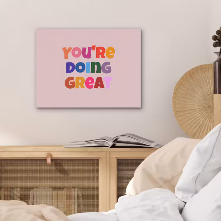 You're doing great - Roze - Kleurrijk PET vilt klein -sfeer3