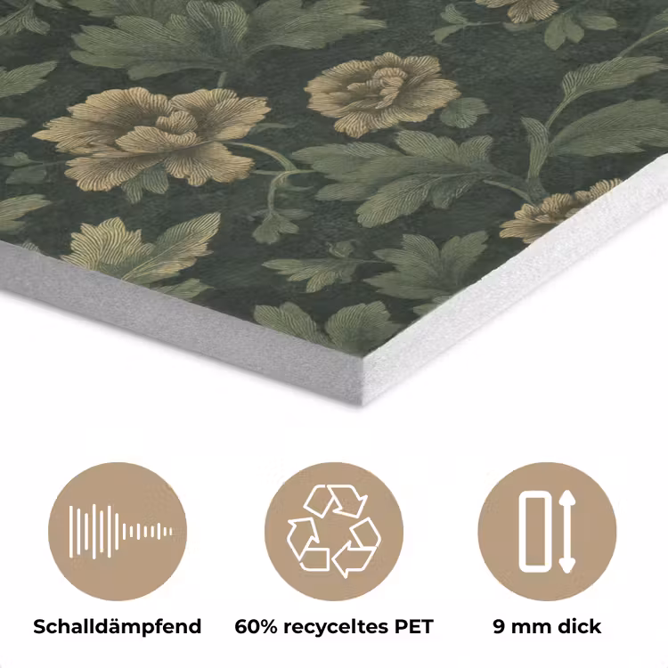 Donker - Groen - Goud - Botanisch PET vilt klein 837 -closeup_DE