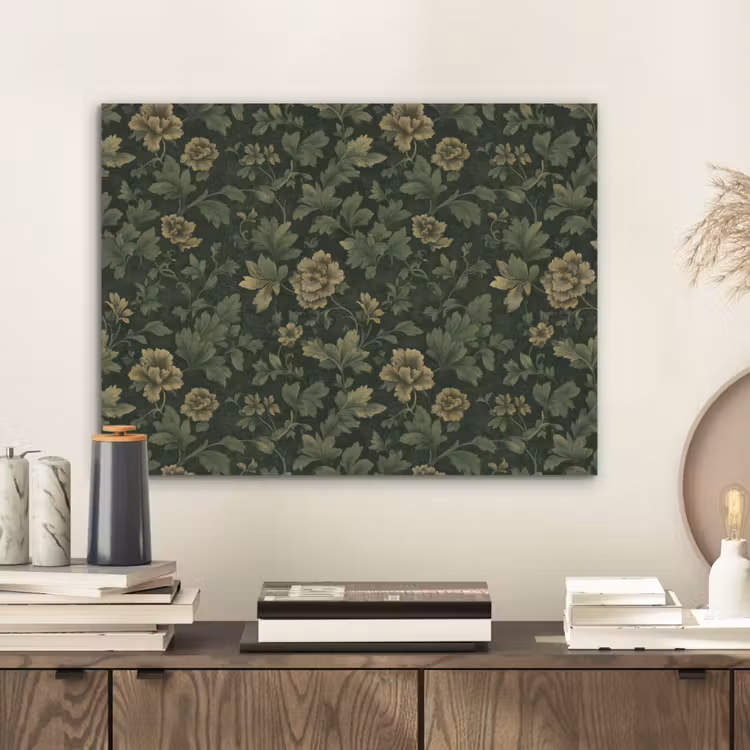 Donker - Groen - Goud - Botanisch PET vilt klein 837 -sfeer1
