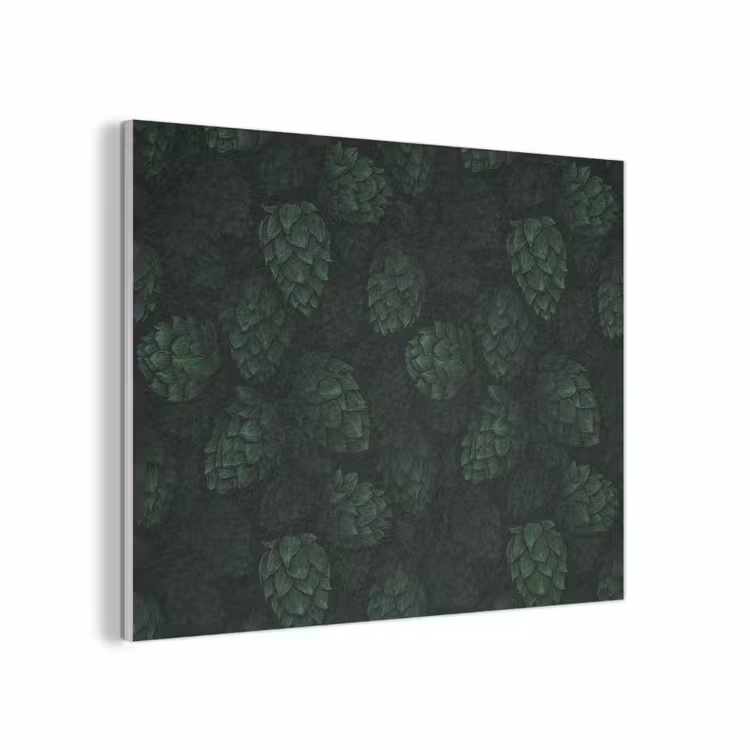 Donker - Groen - Hopbellen - Botanisch - Illustratie PET vilt klein 837 -3d