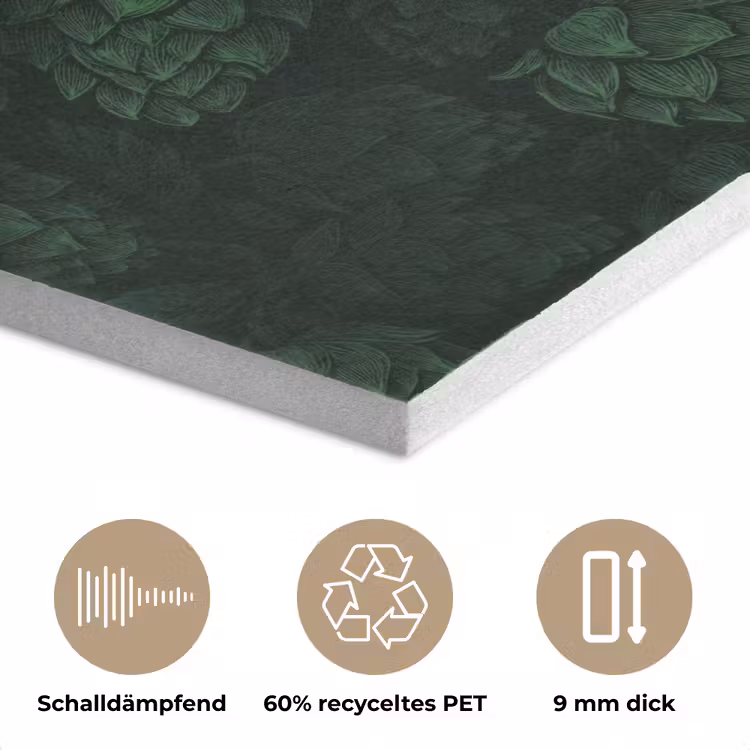 Donker - Groen - Hopbellen - Botanisch - Illustratie PET vilt klein 837 -closeup_DE