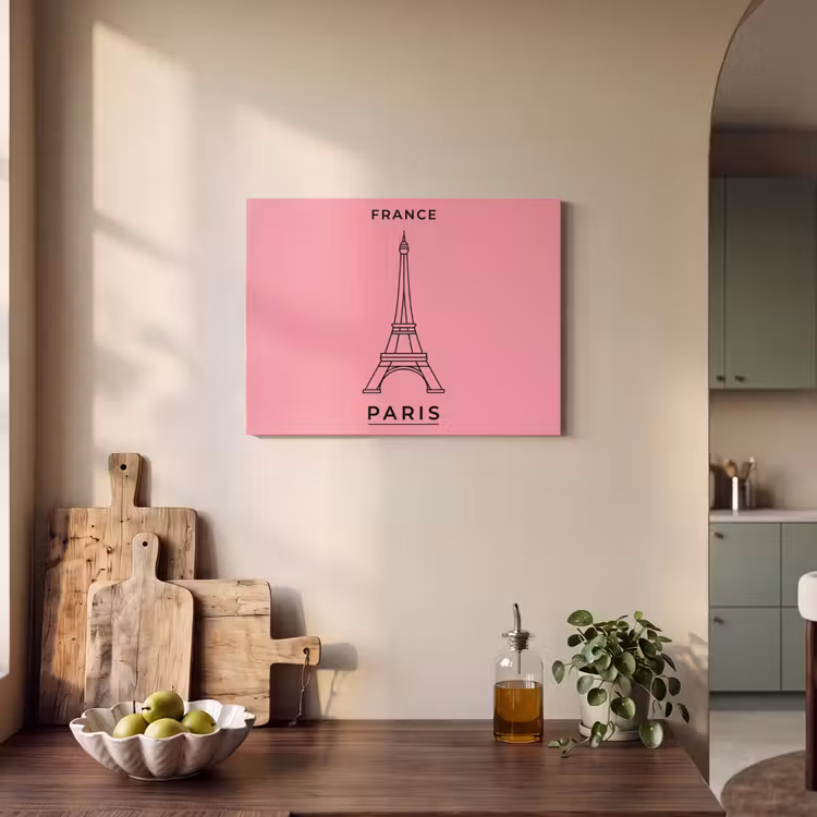Eiffeltoren - Parijs - Architectuur - Minimalistisch - Roze PET vilt klein -sfeer2