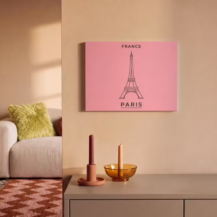 Eiffeltoren - Parijs - Architectuur - Minimalistisch - Roze PET vilt klein -sfeer1