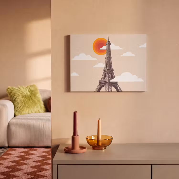 Eiffeltoren - Zon - Architectuur - Abstract - Beige PET vilt klein -sfeer1