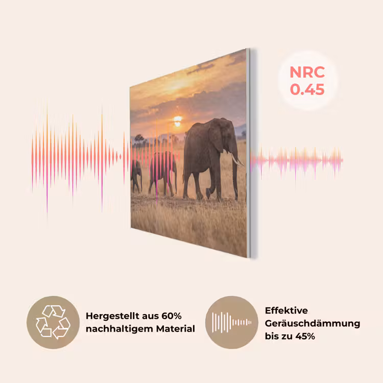 Olifanten - Savanne - Zonsondergang - Afrika - Warm PET vilt klein -USP_DE