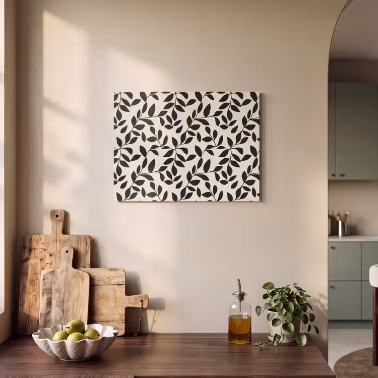 Elegant - Patroon - Zwart - Beige PET vilt klein 837 -sfeer2