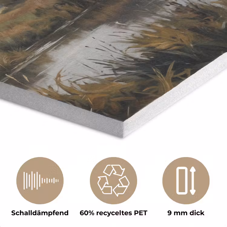Eenden - Rivier - Landschap - Vlucht - Nostalgisch PET vilt klein -closeup_DE
