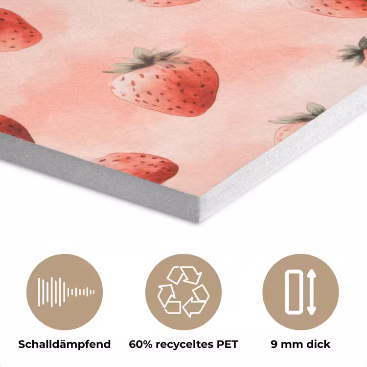 Aardbei - Patroon - Roze PET vilt klein 837 -closeup_DE