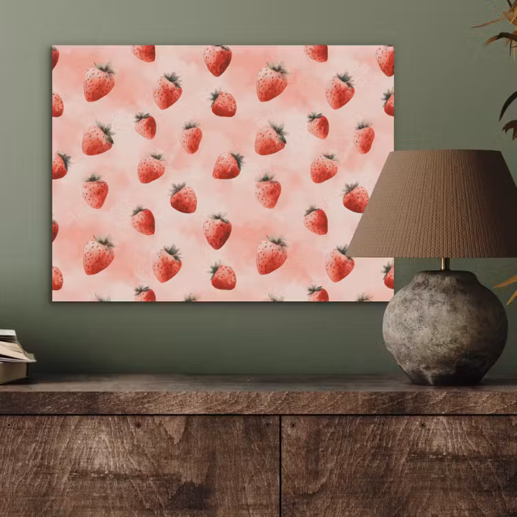 Aardbei - Patroon - Roze PET vilt klein 837 -sfeer2