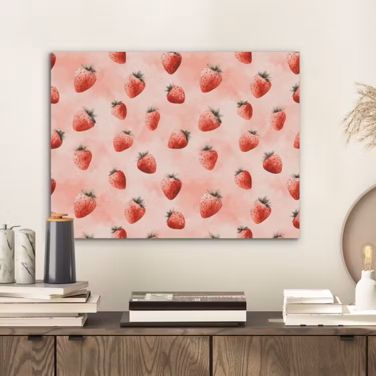 Aardbei - Patroon - Roze PET vilt klein 837 -sfeer1