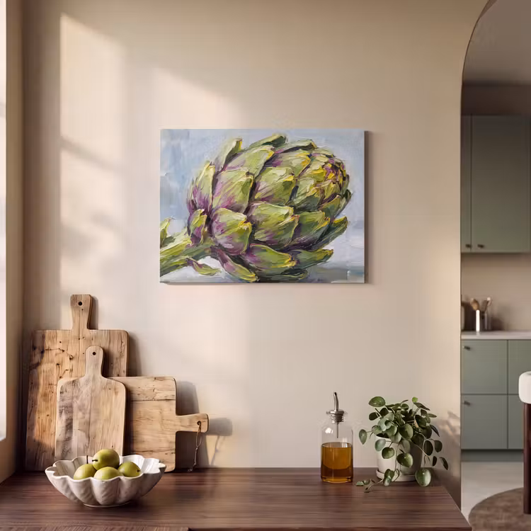 Akustikbild - Essen – Artischocke – Modern - Eten - Artisjok - Modern PET vilt klein