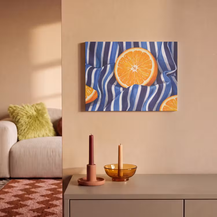 Akustikbild - Essen – Obst – Orange - Eten - Fruit - Oranje PET vilt klein