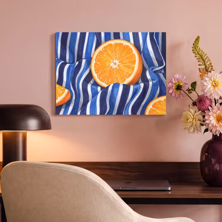 Akustikbild - Essen – Obst – Orange - Eten - Fruit - Oranje PET vilt klein