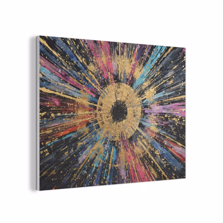 Explosie - Goud - Kleurrijk - Abstract PET vilt klein -3d