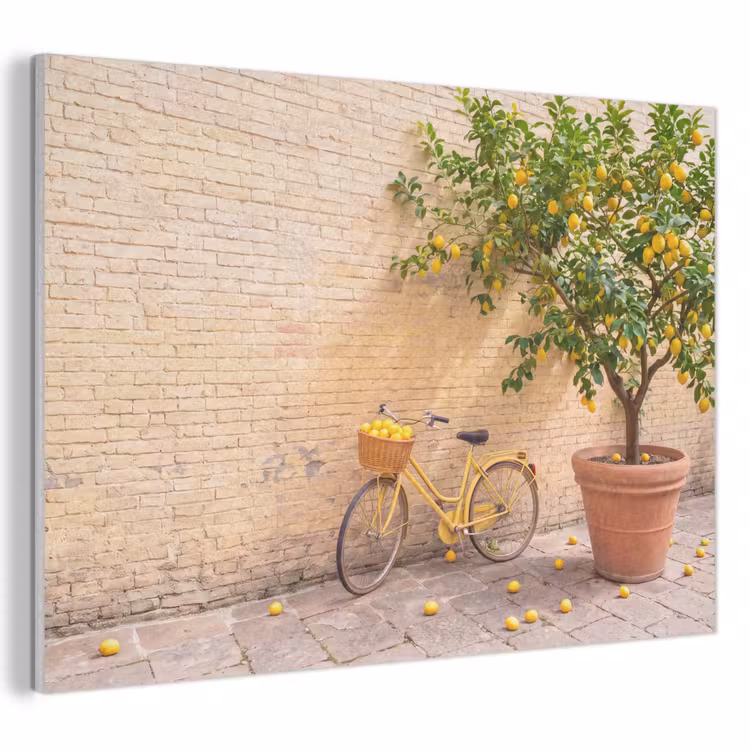 Fiets - Mand - Eten - Geel - Zomer PET vilt klein -3d