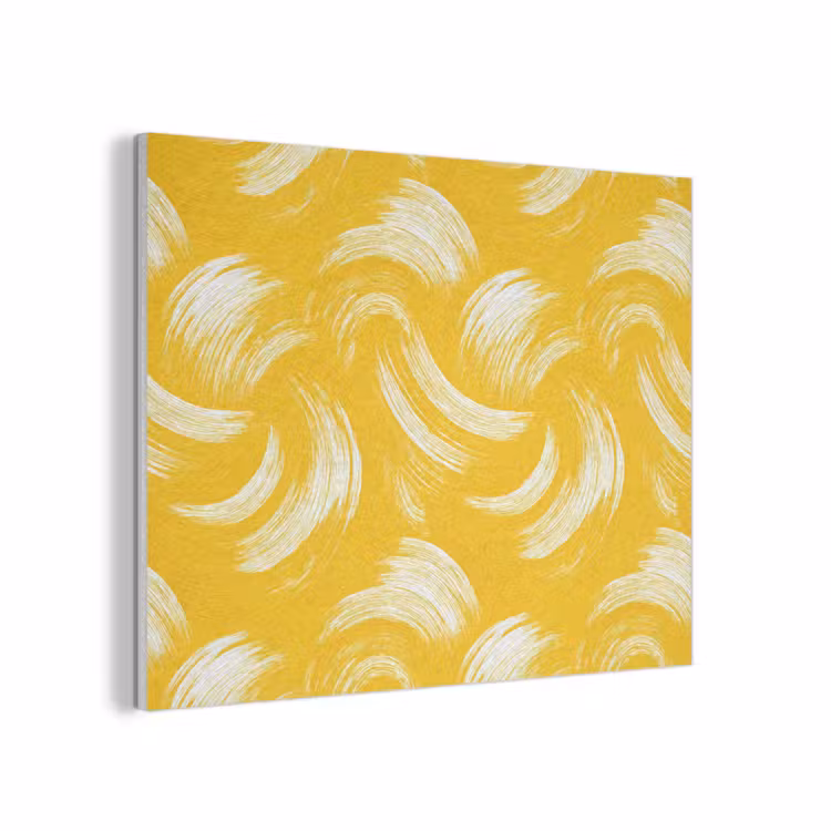 Verfstreken - Abstract - Dynamisch - Geel PET vilt klein 837 -3d