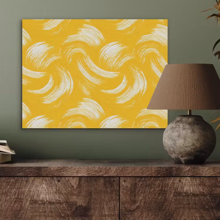 Verfstreken - Abstract - Dynamisch - Geel PET vilt klein 837 -sfeer2