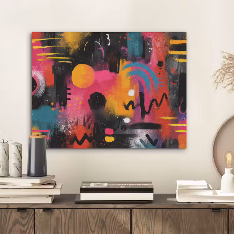 Kleurvlakken - Vormen - Kleurrijk - Abstract PET vilt klein -sfeer1
