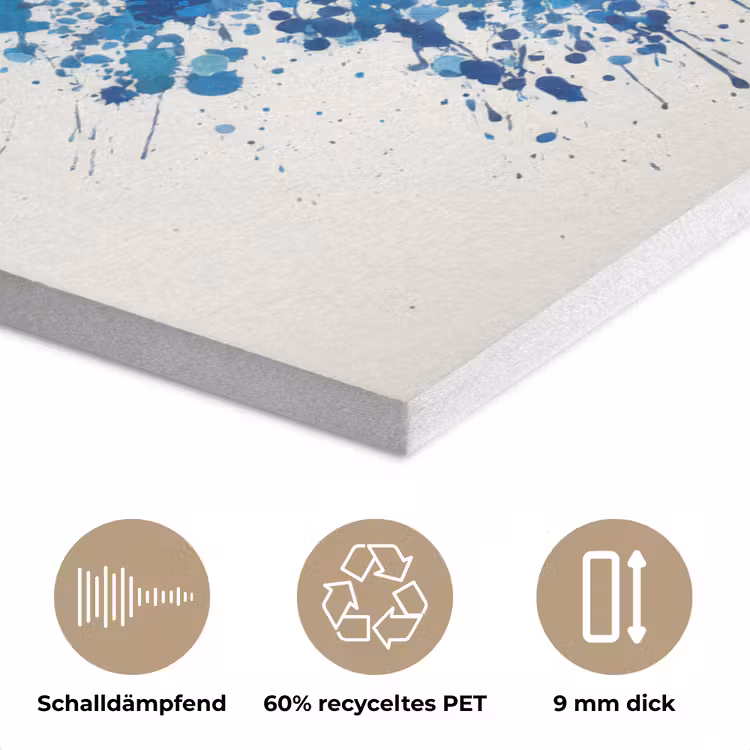 Verfspatten - Blauw - Wereldkaart PET vilt klein -closeup_DE