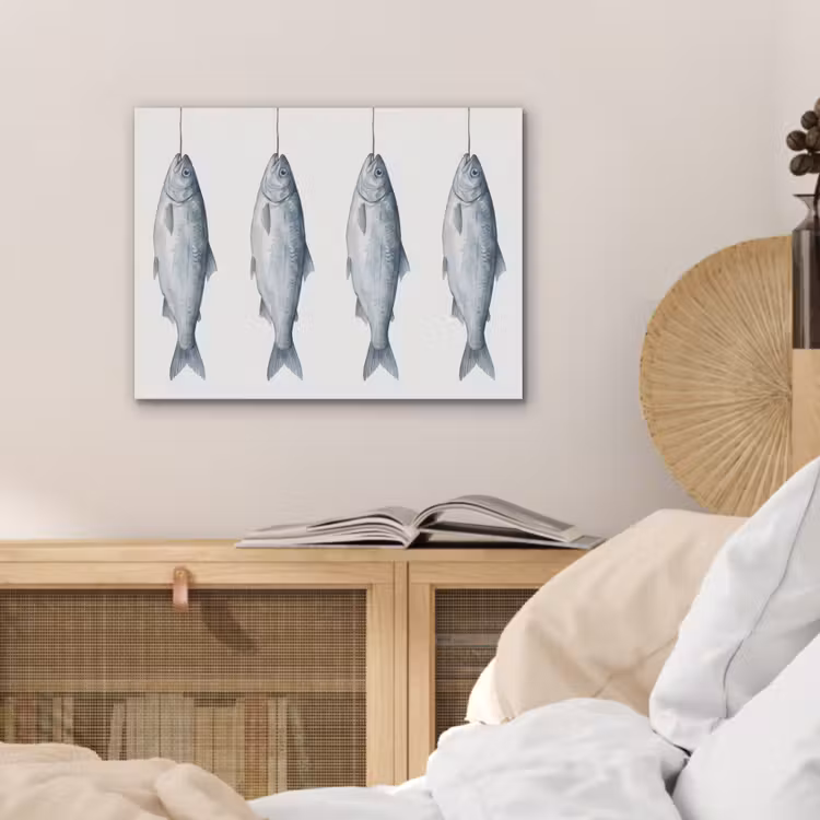 Vissen - Illustratie - Delfts - Blauw PET vilt klein -sfeer3