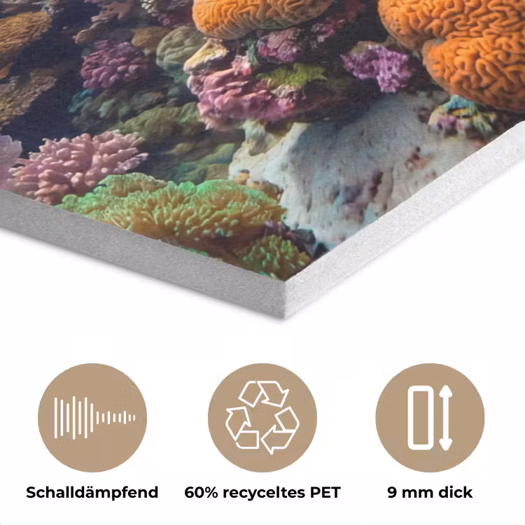 Vis - Koraal - Oceaan - Natuur - Kleurrijk PET vilt klein -closeup_DE