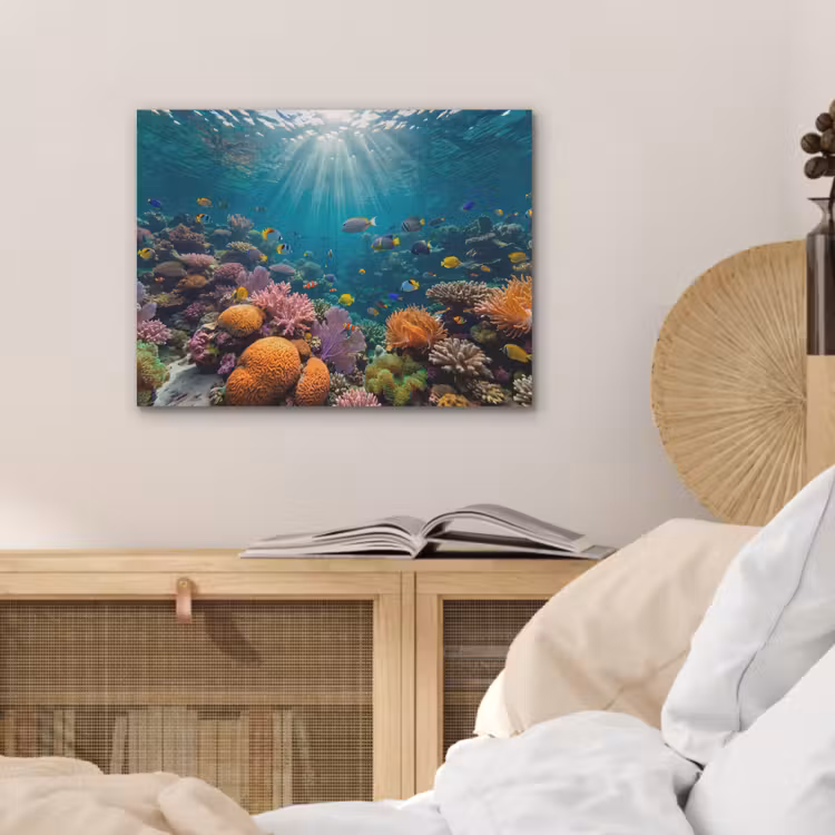 Vis - Koraal - Oceaan - Natuur - Kleurrijk PET vilt klein -sfeer3