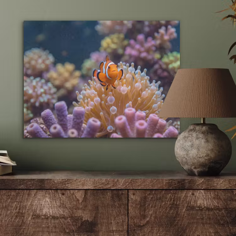 Vis - Koraal - Onderwater - Oranje - Dieren PET vilt klein -sfeer2