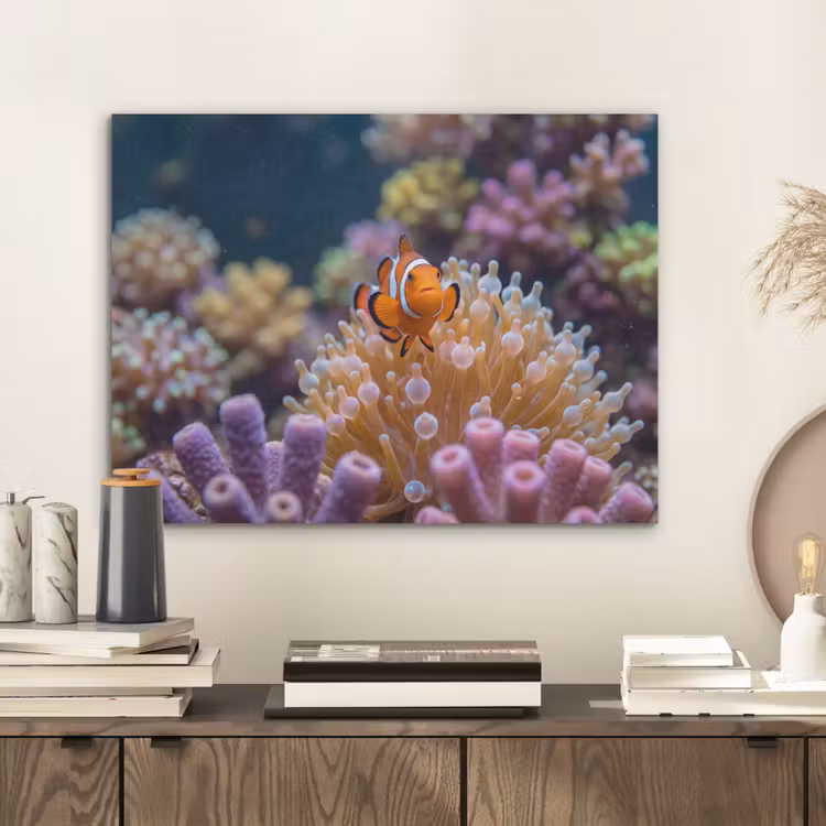 Vis - Koraal - Onderwater - Oranje - Dieren PET vilt klein -sfeer1