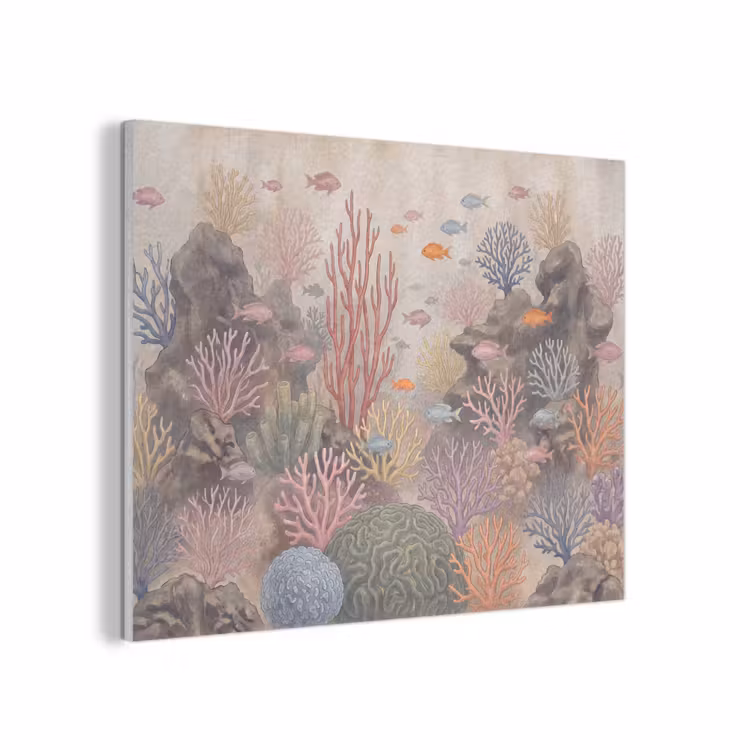 Vis - Koraalrif - Onderwaterwereld - Illustratie PET vilt klein -3d