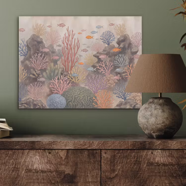 Vis - Koraalrif - Onderwaterwereld - Illustratie PET vilt klein -sfeer2