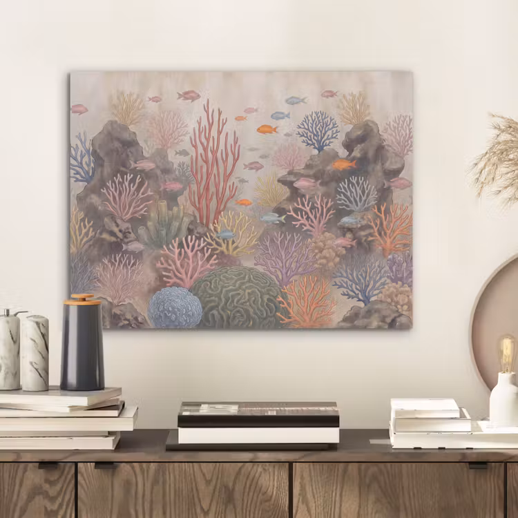 Vis - Koraalrif - Onderwaterwereld - Illustratie PET vilt klein -sfeer1