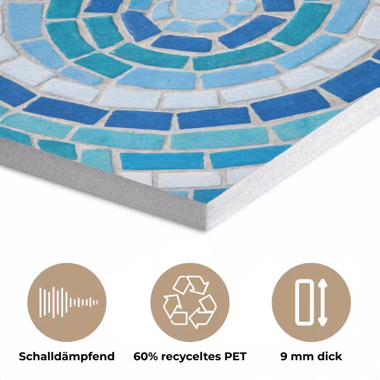 Vis - Mozaïek - Water - Decoratief - Blauw PET vilt klein -closeup_DE