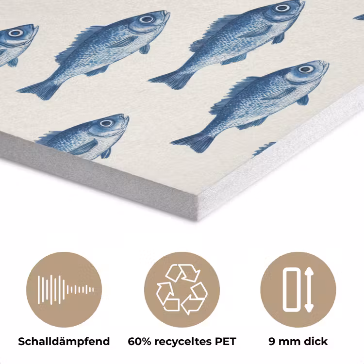 Vis - Patroon - Blauw PET vilt klein 837 -closeup_DE