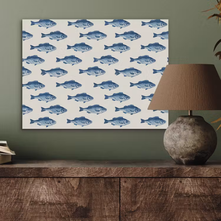 Vis - Patroon - Blauw PET vilt klein 837 -sfeer2