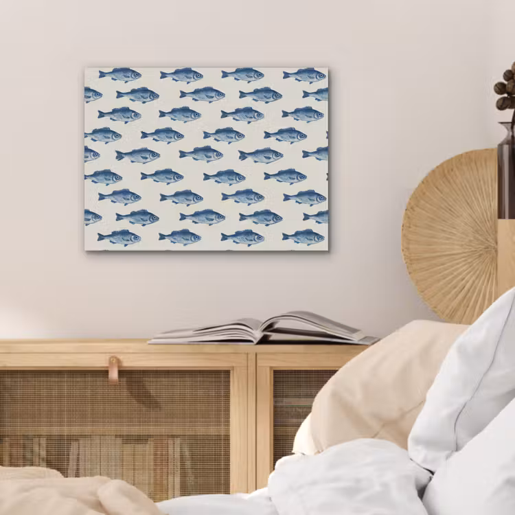 Vis - Patroon - Blauw PET vilt klein 837 -sfeer3