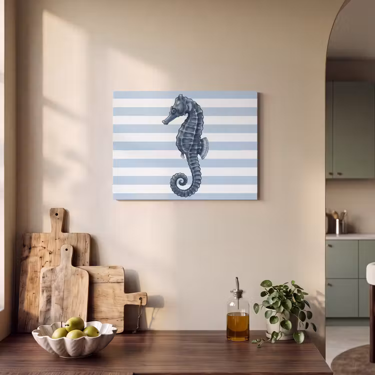 Vis - Oceaan - Illustratie - Blauw - Strepen PET vilt klein -sfeer2