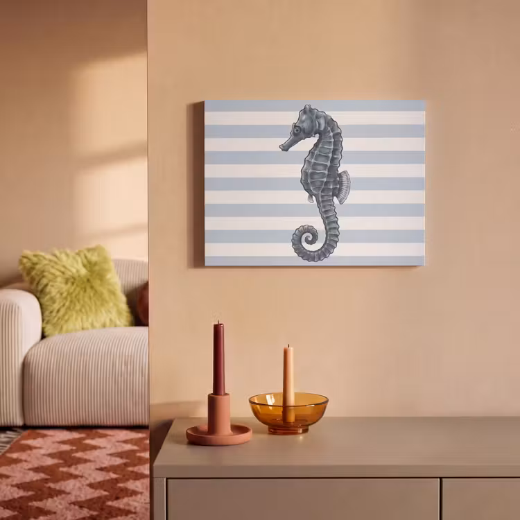 Vis - Oceaan - Illustratie - Blauw - Strepen PET vilt klein -sfeer1