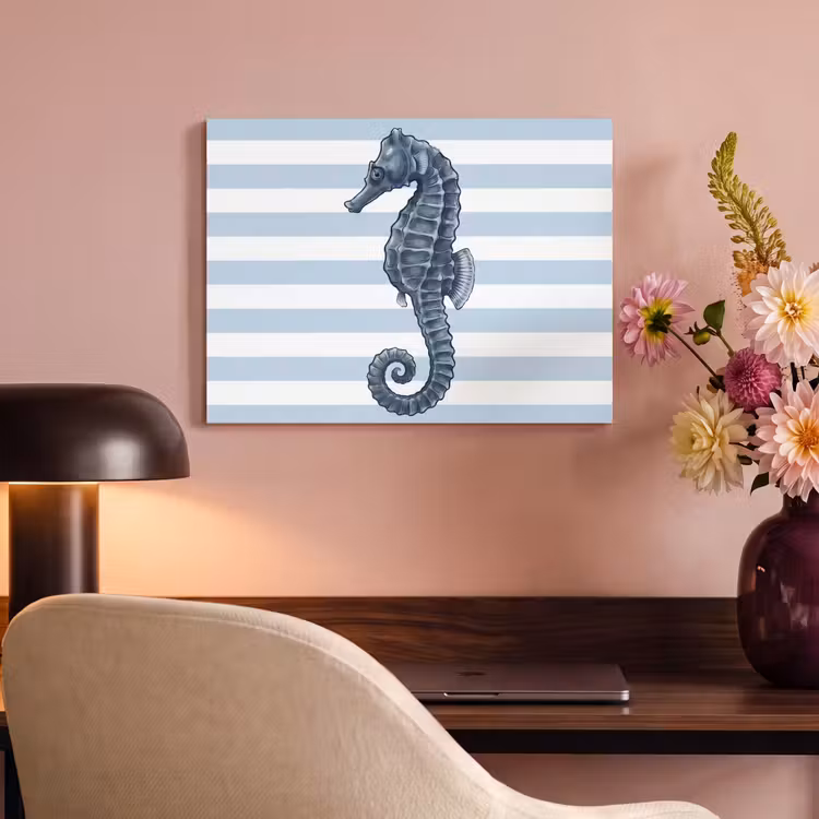 Vis - Oceaan - Illustratie - Blauw - Strepen PET vilt klein -sfeer3