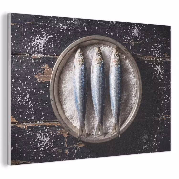 Akustikbild - Fisch – Salz – Essen - Vis - Zout - Eten PET vilt klein