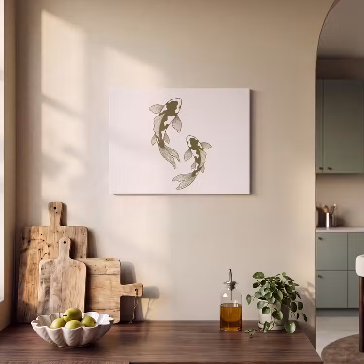 Vis - Zwemmend - Groen - Abstract - Dieren PET vilt klein -sfeer2