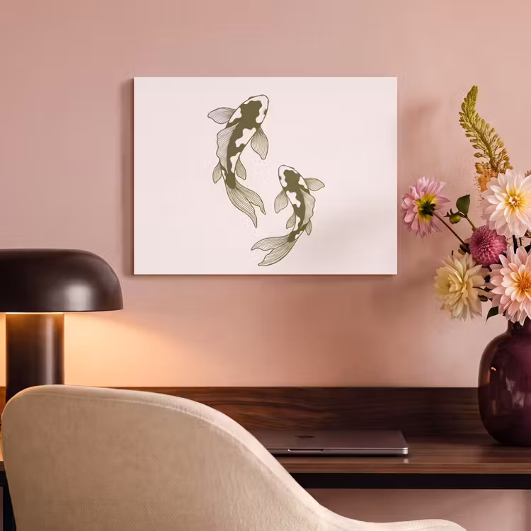 Vis - Zwemmend - Groen - Abstract - Dieren PET vilt klein -sfeer3