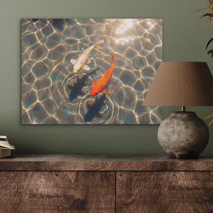 Vis - Water - Dieren - Oranje - Goud PET vilt klein -sfeer2