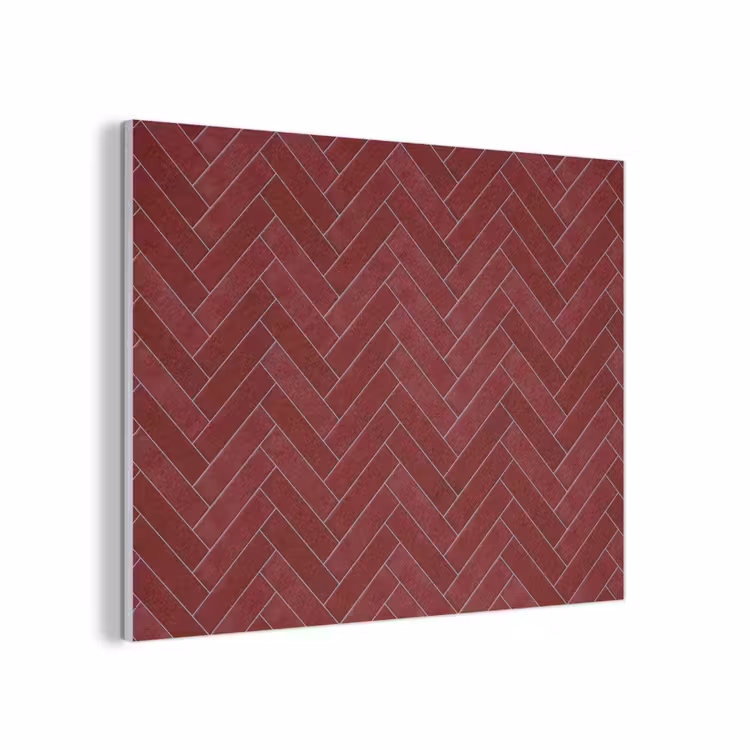 Visgraat - Wandtegel - Bordeaux - Rood PET vilt klein 837 -3d