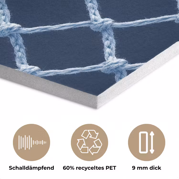 Visnet - Touw - Patroon - Marineblauw PET vilt klein 837 -closeup_DE