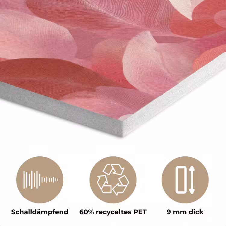 Flamingo - Botanisch - Elegant - Roze - Rood PET vilt klein 837 -closeup_DE