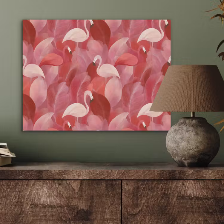 Flamingo - Botanisch - Elegant - Roze - Rood PET vilt klein 837 -sfeer2