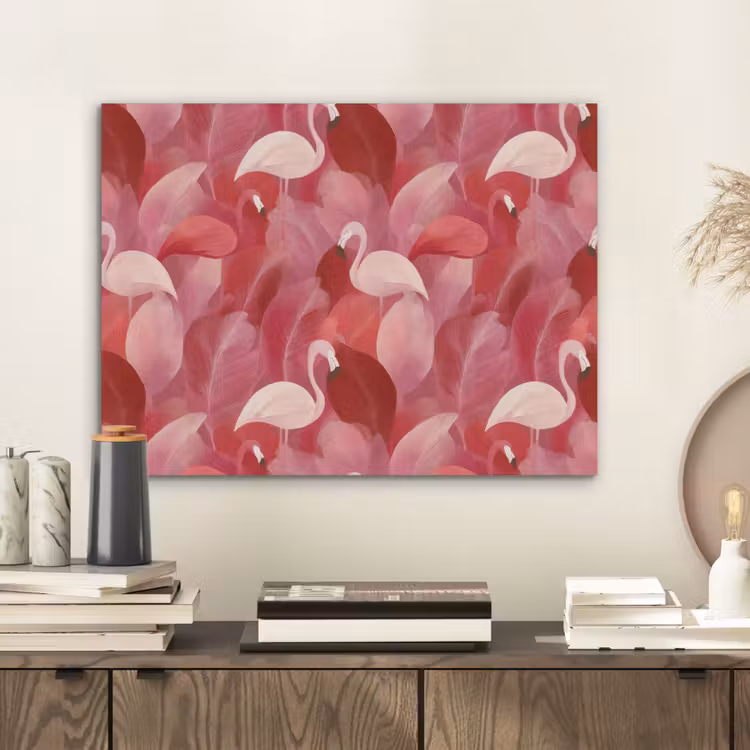 Flamingo - Botanisch - Elegant - Roze - Rood PET vilt klein 837 -sfeer1
