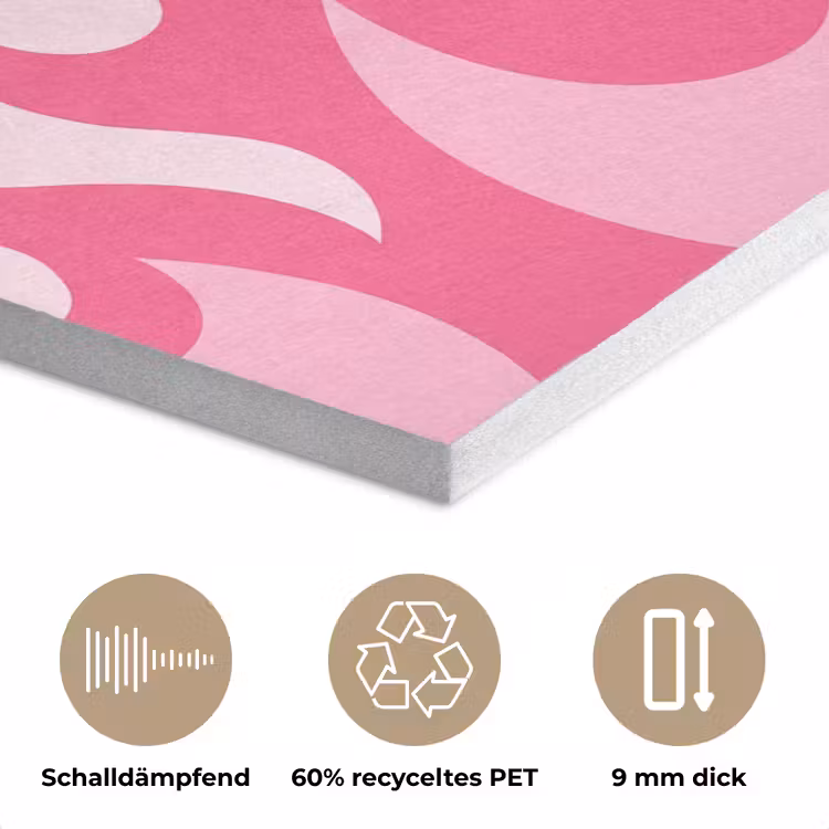 Vlammen - Patroon - Abstract - Modern - Roze PET vilt klein -closeup_DE