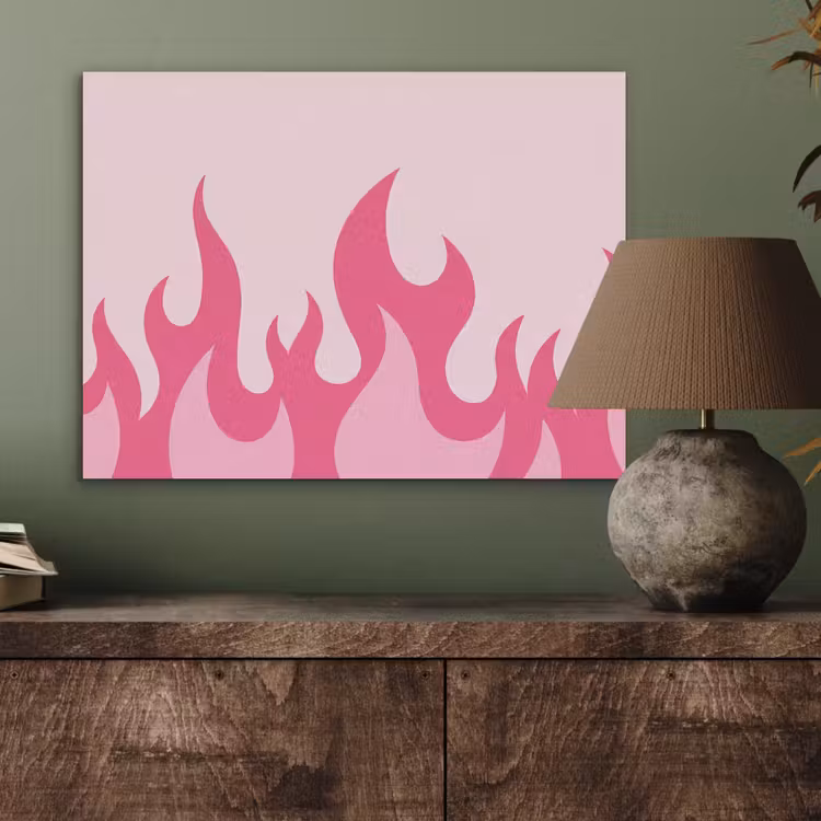 Vlammen - Patroon - Abstract - Modern - Roze PET vilt klein -sfeer2