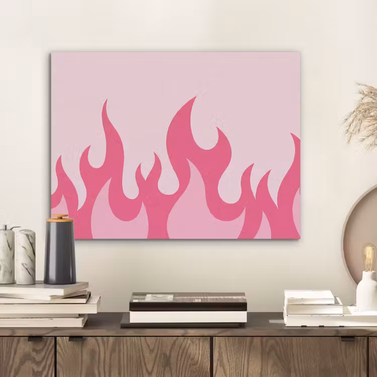Vlammen - Patroon - Abstract - Modern - Roze PET vilt klein -sfeer1
